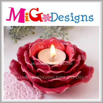 Artesanato criativo suporte de vela em forma de flor de cerâmica